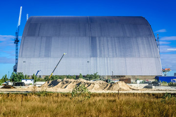 New cover for reactor no 4 of Chernobyl Nuclear Power Station in Chernobyl Zone, Ukraine