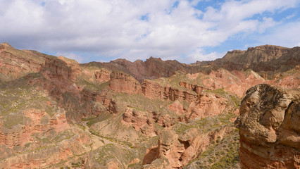 Beautiful landscape view of Binggou Danxia Scenic Area in Sunan Zhangye Gansu Province, China.