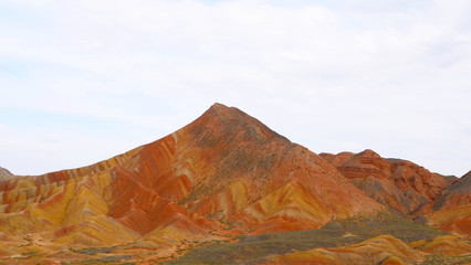 Beautiful nature landscape view of Zhangyei Danxia Landform in Gansu China.