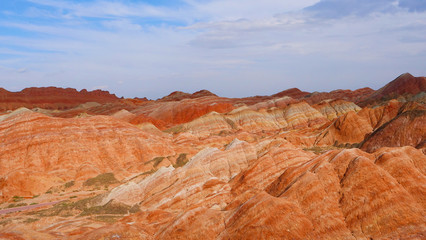 Beautiful nature landscape view of Zhangyei Danxia Landform in Gansu China.