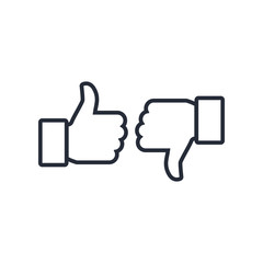 Thumbs up and thumbs down icon