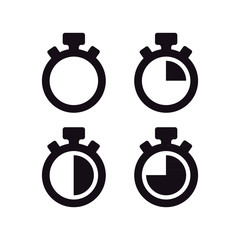 Time and Clock icons on white background