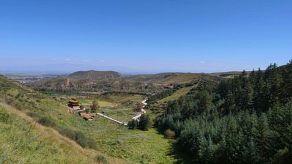 Naklejka premium Beautiful landscape view of Mati Temple in Zhangye Gansu China.