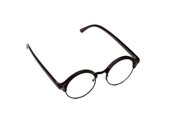 Optical eyeglasses on a white background.