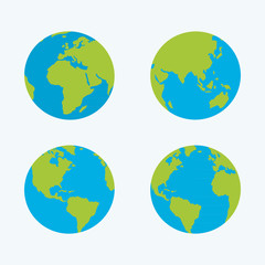 Set four Globes Icon