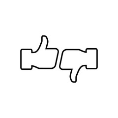 Like and Dislike line icon logo