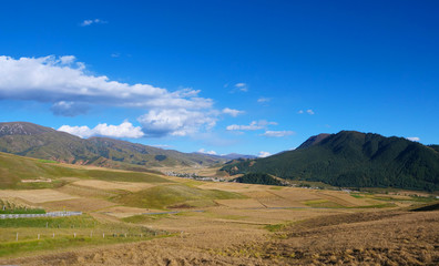 Beautiful nature landscape veiw of The Qilian Mountain Scenic Area Mount Drow in Qinghai China.