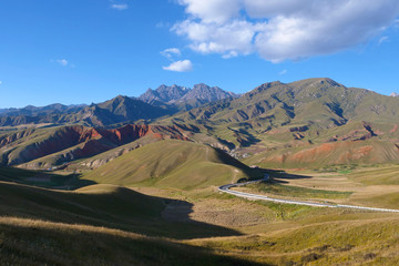 Fototapeta premium Beautiful nature landscape veiw of The Qilian Mountain Scenic Area Mount Drow in Qinghai China.