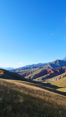 Beautiful nature landscape veiw of The Qilian Mountain Scenic Area Mount Drow in Qinghai China.