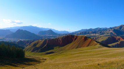 Obraz na płótnie Canvas Beautiful nature landscape veiw of The Qilian Mountain Scenic Area Mount Drow in Qinghai China.