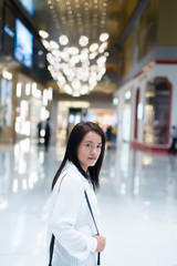 Woman relax in shopping mall