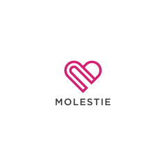 Heart Logo Icon Design Template. Love Symbol, Medical, Healthy, Abstract, Monogram, Valentines day, Romance, Wedding, Ornament Vector Illustration