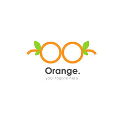 Healthy orange fruit logo. This logo is suitable for fruits store or modern cafe or restaurant, food nutrition, healthy food and others. Vector illustration