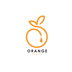 Healthy orange fruit logo. This logo is suitable for fruits store or modern cafe or restaurant, food nutrition, healthy food and others. Vector illustration