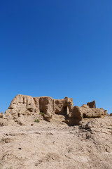 Landscape view of the Ruins of Jiaohe Lying in Xinjiang Province China.