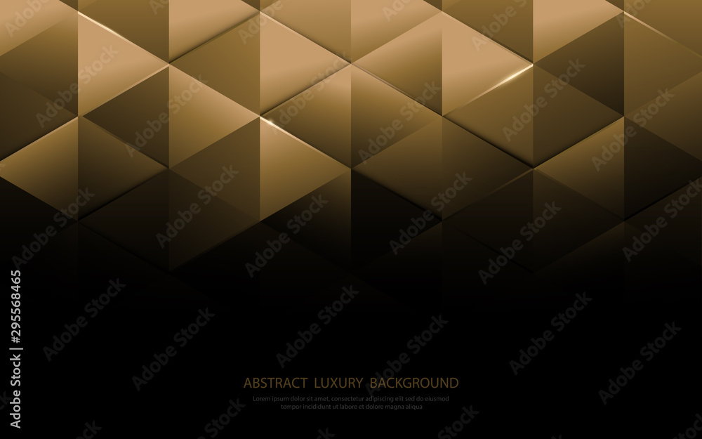 Poster abstract gold triangle shapes and luxury pattern background