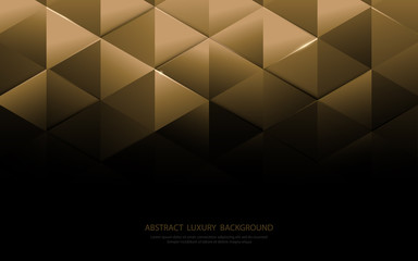 Abstract gold triangle shapes and luxury pattern background - obrazy, fototapety, plakaty