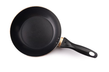 Used kitchen pan isolated on white