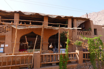 Ancient traditional residential old house in Tuyoq village valley inTurpan Xinjiang Province China.