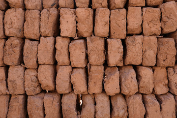 Ancient traditional residential old house brick in Tuyoq Village Valley Turpan Xinjiang Province China.