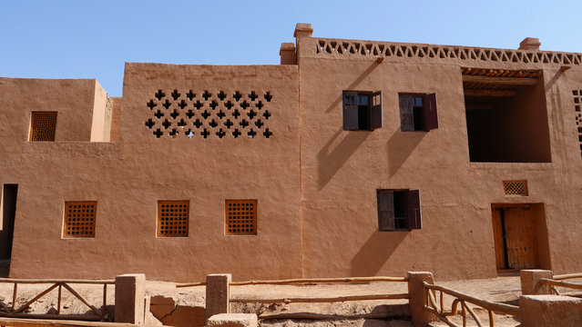 Ancient traditional residential old house in Tuyoq village valley inTurpan Xinjiang Province China.