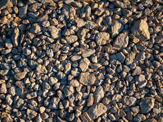 Texture Background Gravel in Evening Light