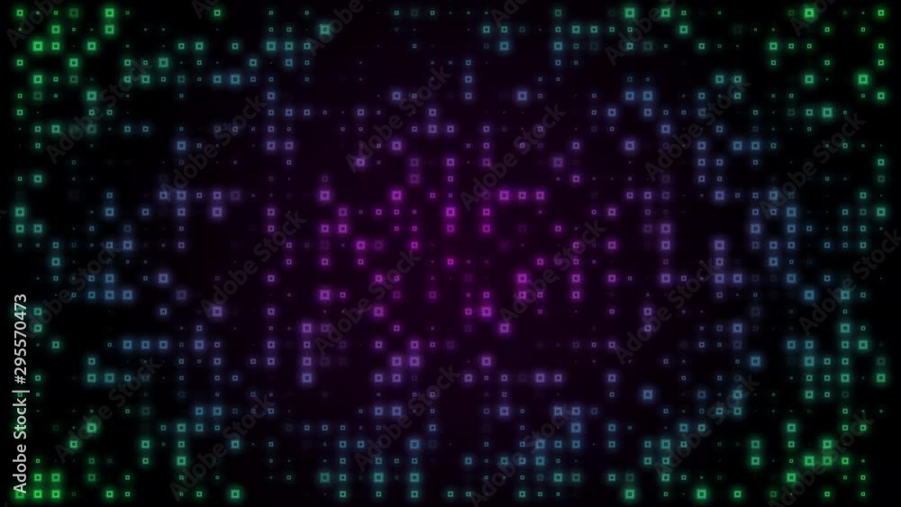 Poster 4K Target Square Gadget Shape Flickering Particle Graphic Animation Background	
