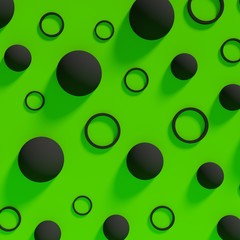 Background 3d abstract shapes black and green