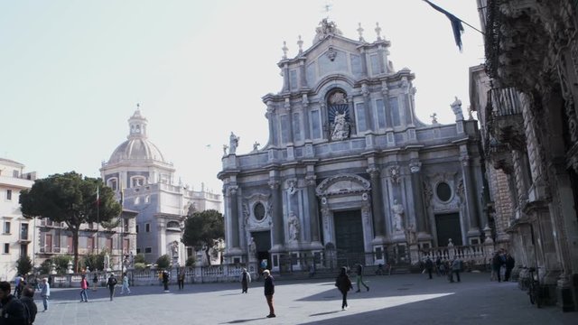 View of Catania cathedral in Sicily 