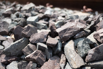 Selective focus stack of stone at outdoor