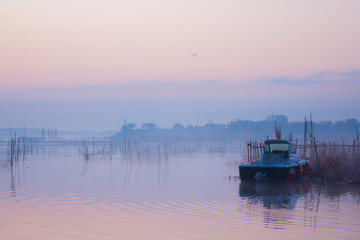 千葉 印旛沼 沼 湖沼 朝焼け 夜明け 早朝 幻想的 風景
