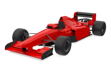 Foto op Plexiglas Rode Formule 1-raceauto geïsoleerd © nerthuz