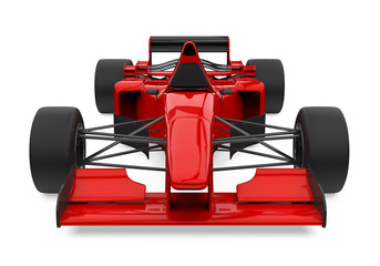 Naklejka premium Red Formula One Race Car Isolated