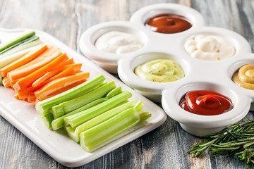 Set of different sauces
