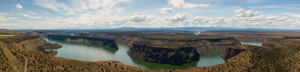 Beautiful Aerial View of The Cove Palisades State Park during a cloudy and sunny summer day. Taken...