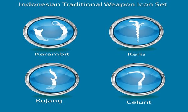 Indonesian Traditional Weapon Icon set
