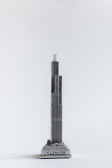 Sears tower' scale model on white background