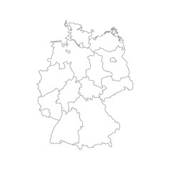 Vector illustration of black outline Germany map.
