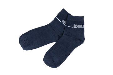 Men's cotton socks black on white background