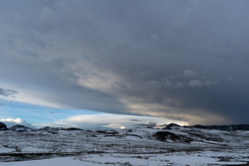 sunset in the snow