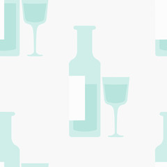 Seamless pattern with wine bottles
