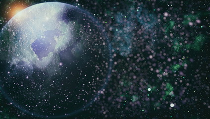 The center of milky way galaxy and space dust in the universe, Night starry sky with stars