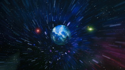 Space background with nebula and stars. Cosmic landscape, beautiful science fiction wallpaper with...
