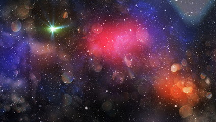 Blue dark night sky with many stars. Milky way on the space background . Milky way galaxy with...