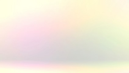 Light pastel yellow pink green blurred 3d background. Delicate defocused room illustration.