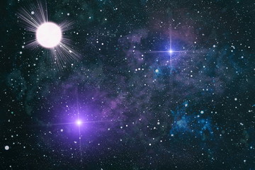 Blue dark night sky with many stars. Milky way on the space background . Milky way galaxy with...