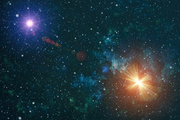 New large panoramic looking into deep space. Dark night sky full of stars.