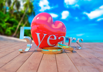 Wedding anniversary 5 years on the beach