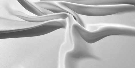 Delicate satin draped fabric white texture for festive backgrounds