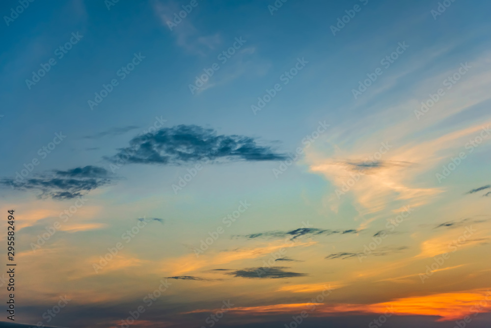 Wall mural evening sunset aerial view